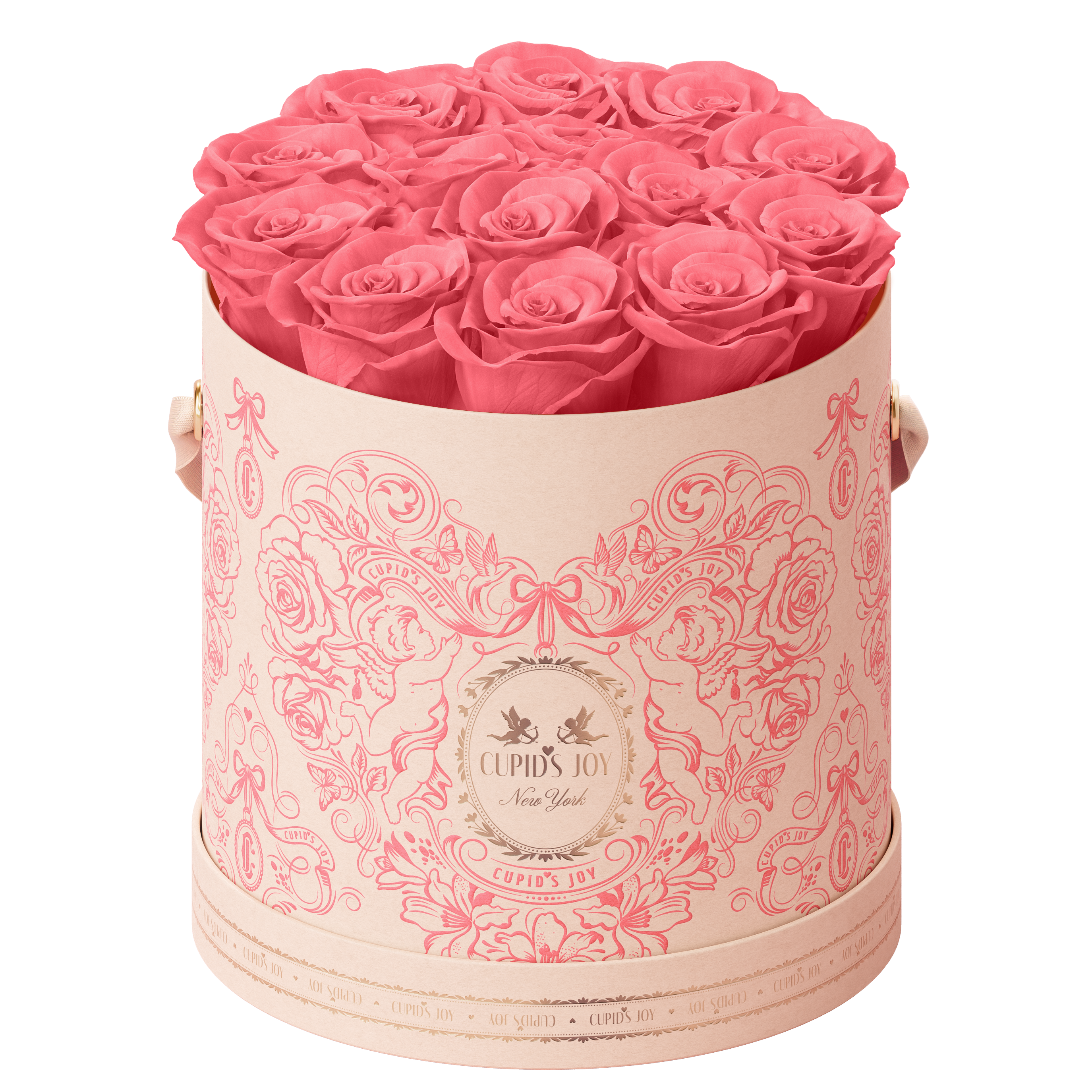 12-14 Blush Pink preserved roses in the Cupid Rose Box (Large size) from the Cupid's Joy collection by Maison Cupid