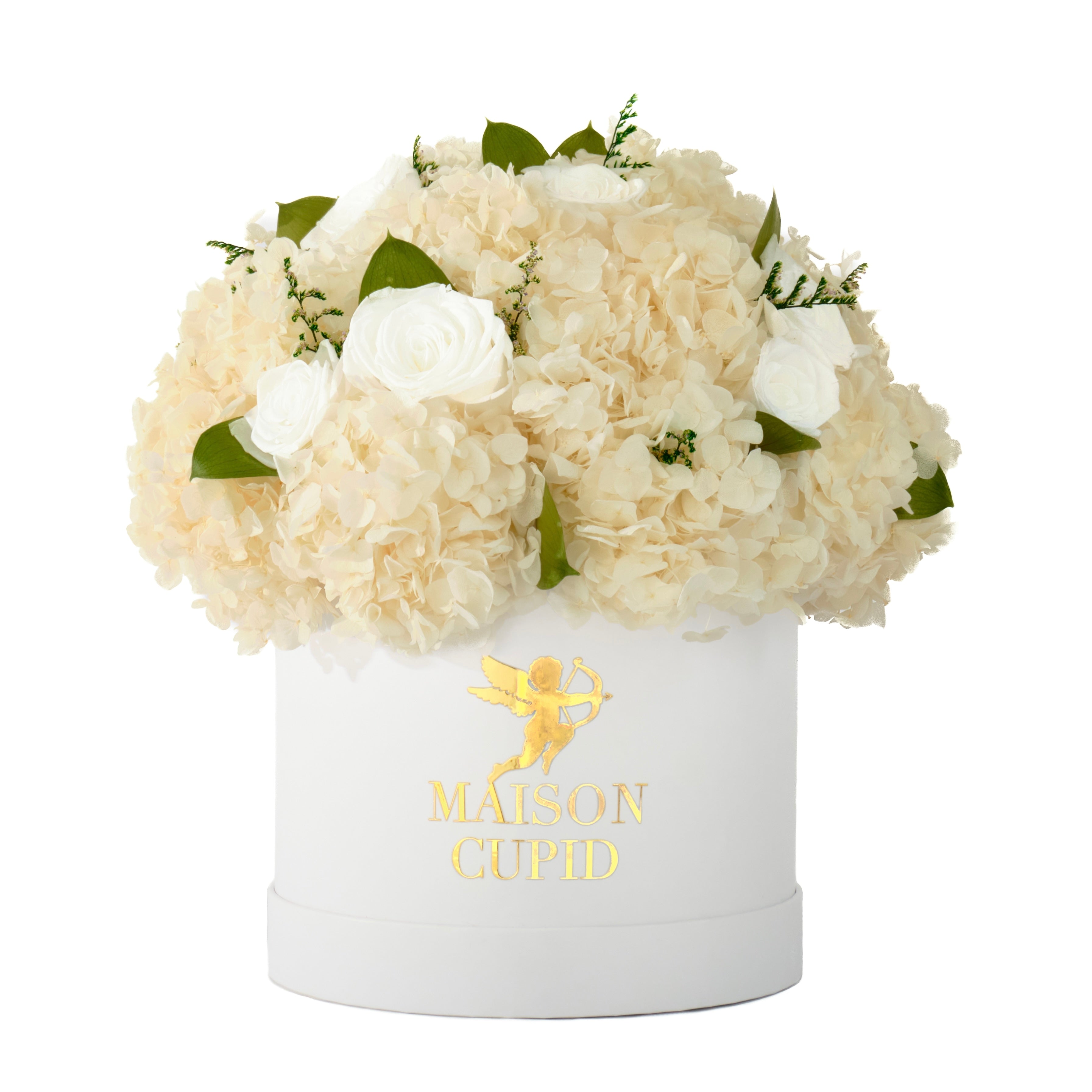 Eternal White Hydrangea & Rose Arrangement - Large
