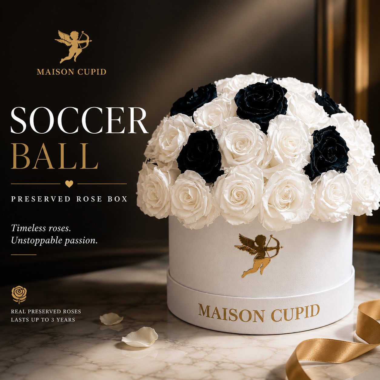 Soccer Ball - Preserved Rose Box